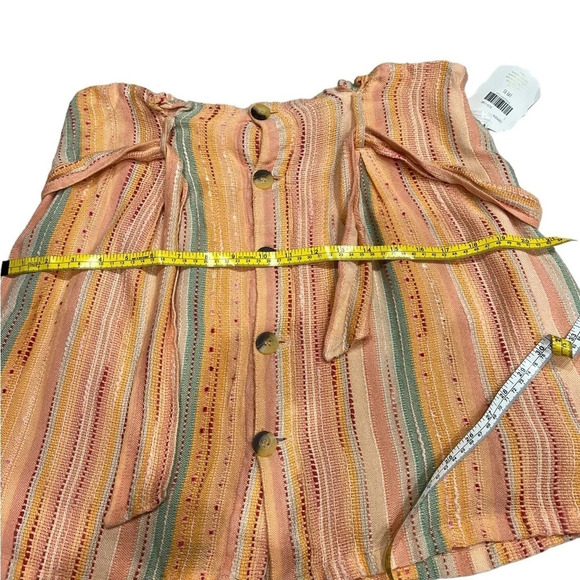 Alter’d State Rayon Knit Button Down Stripe Skirt Paper Bag Waist Size Large - Picture 3 of 11